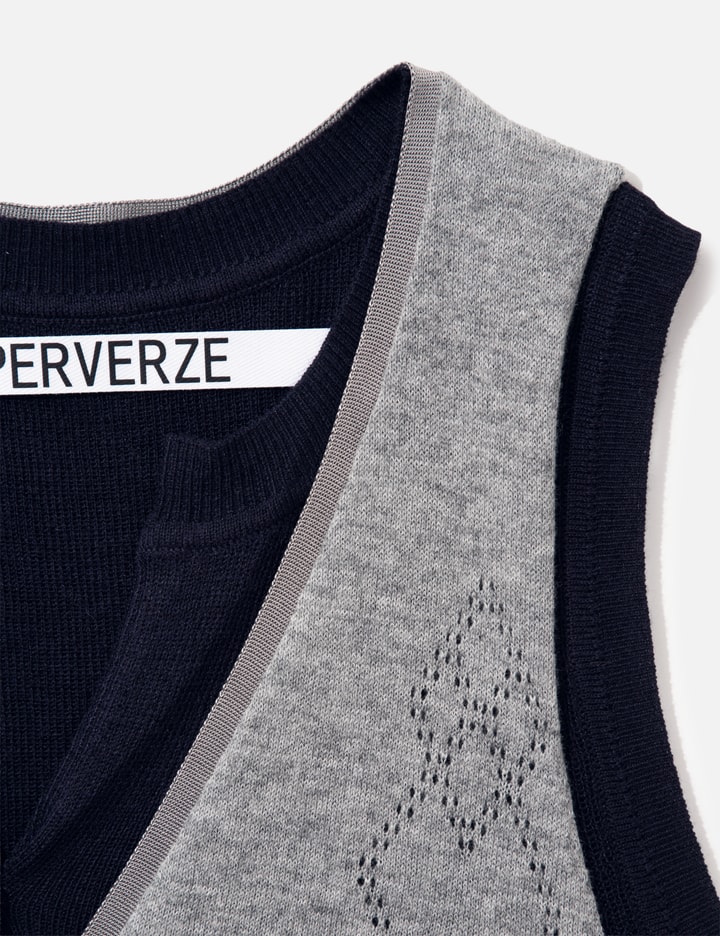 Perverze Eyelet Layered Knit Top