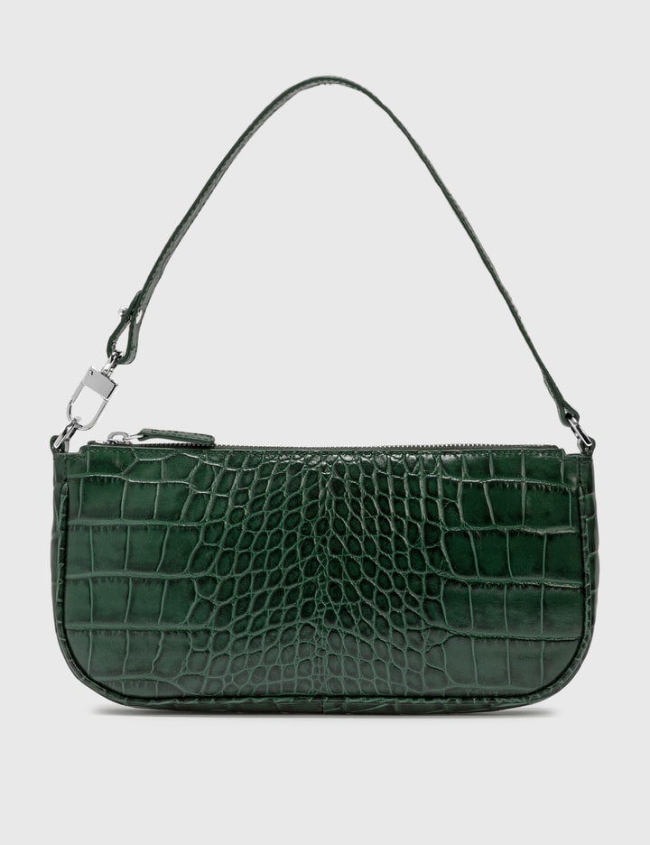 BY FAR - Rachel Dark Green Croco Embossed Leather Bag  HBX - Globally  Curated Fashion and Lifestyle by Hypebeast