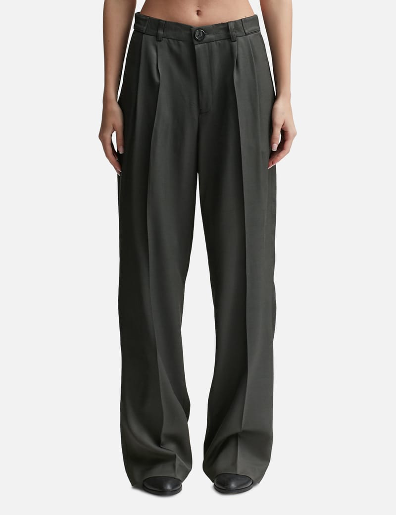 BOSS - High-waisted relaxed-fit trousers with wide leg