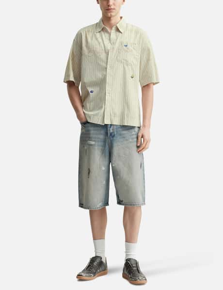 Dirty Mid Blue Baggy Shorts view 14