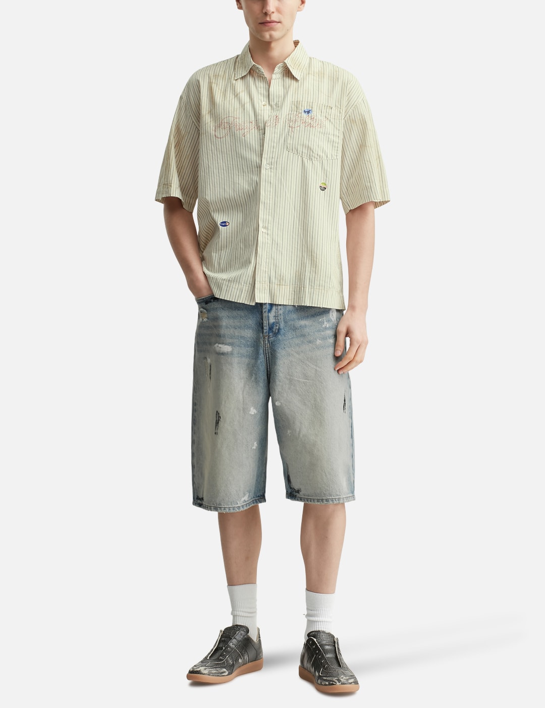 Dirty Mid Blue Baggy Shorts view 15