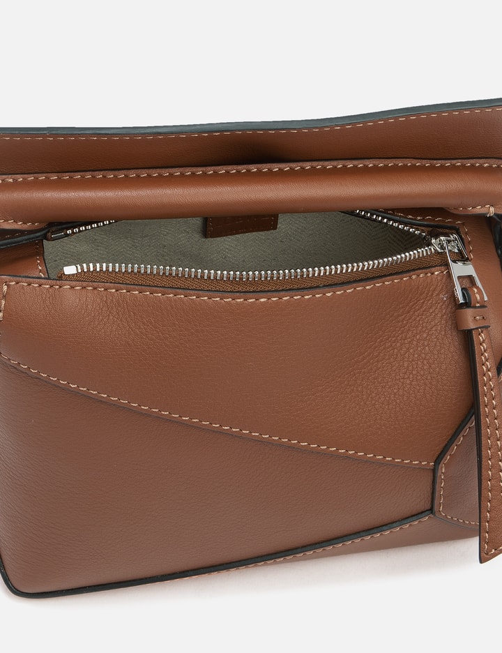 Loewe Puzzle Edge Mini Textured-leather Shoulder Bag In Brown