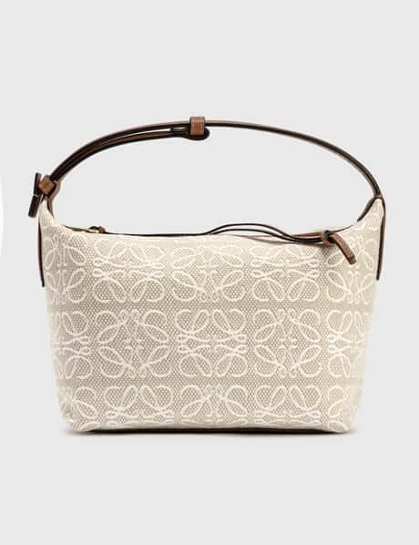 Loewe Anagram Leather-trimmed Canvas-jacquard Bag Strap - Women - White Cross-body Bags