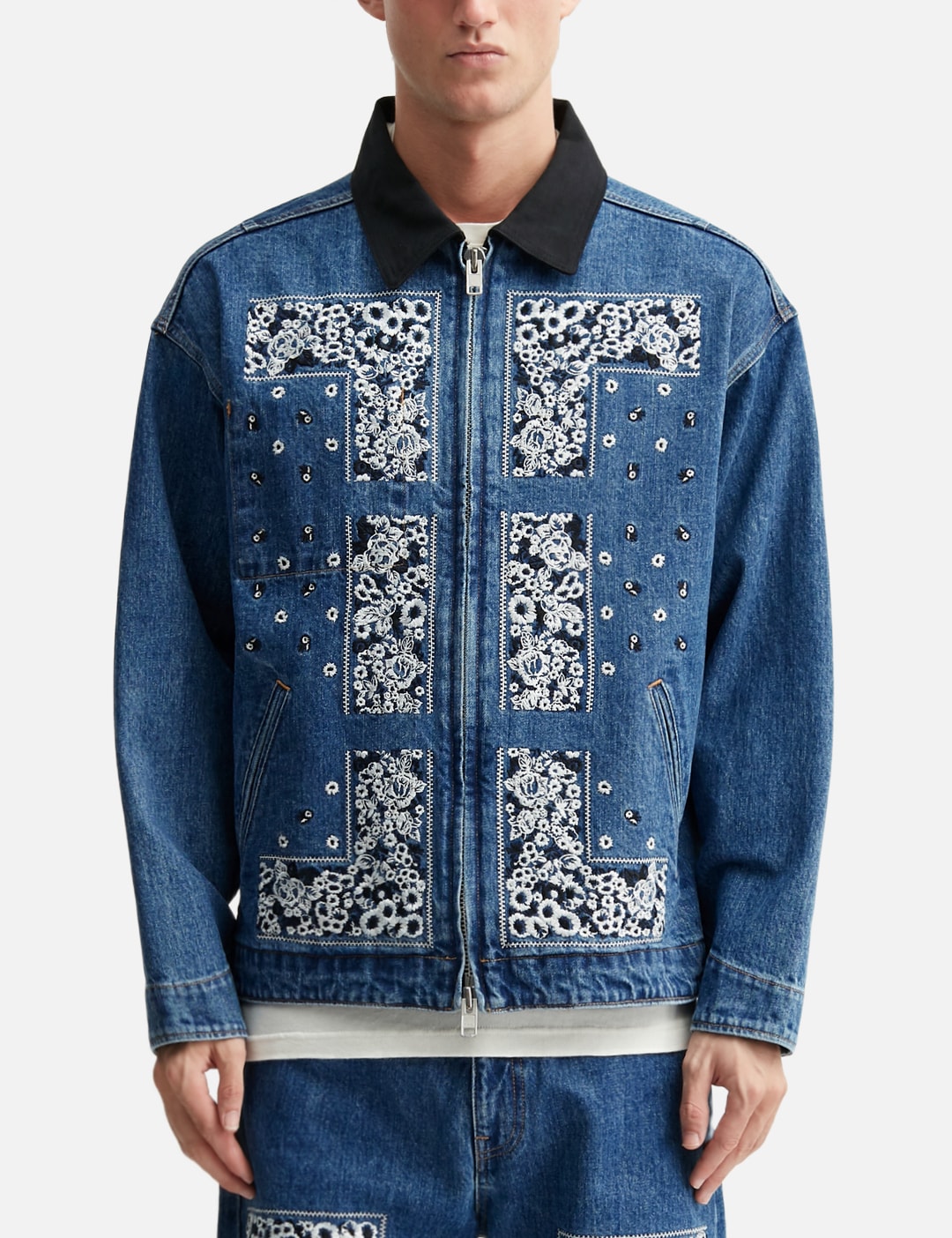 Bandana Embroidery Denim Jacket view 11