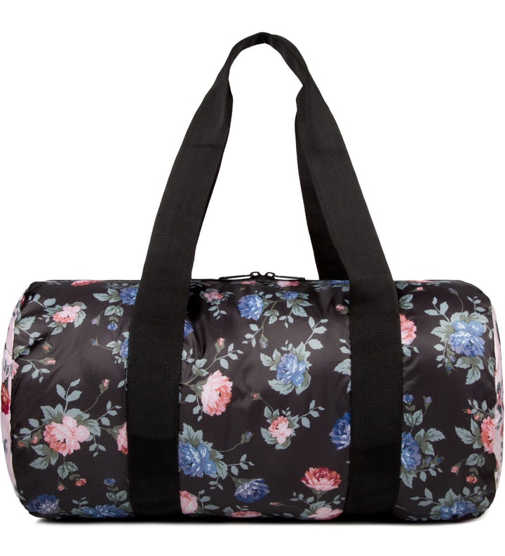 Black Floral/Pink Floral Packable Duffle Bag Placeholder Image