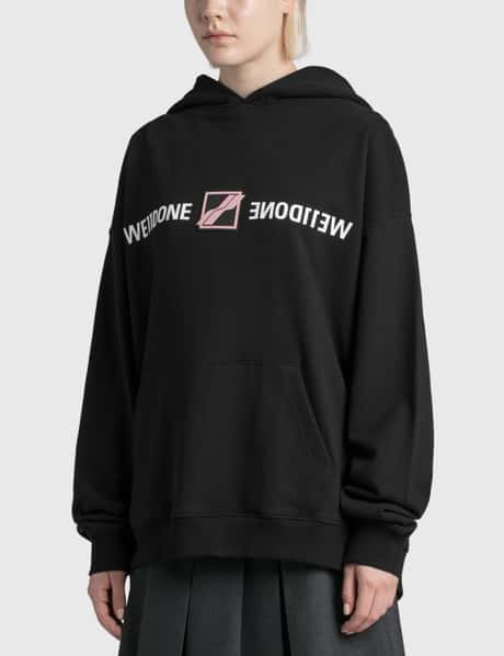 We11done - Black We11done Patched Mirror Logo Hoodie | HBX