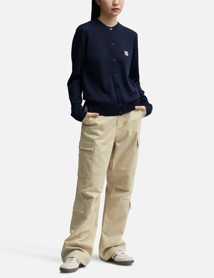 폭스 헤드 패치 조정된 라운드넥 가디건 Placeholder Image