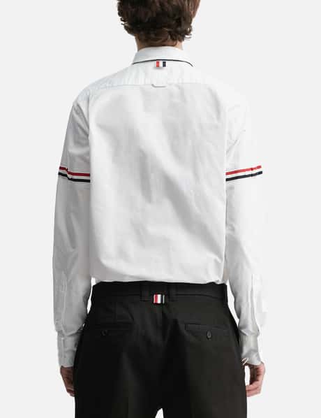 White Oxford Striped Grosgrain Armband Classic Shirt view 12
