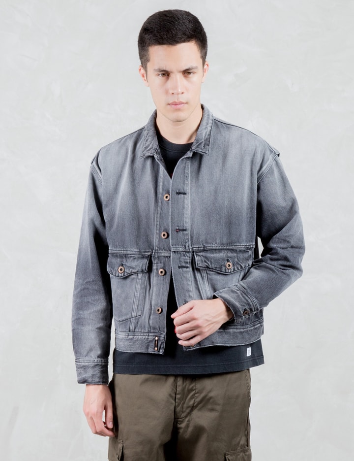 Drop Shoulder Washed Denim Jacket Placeholder Image