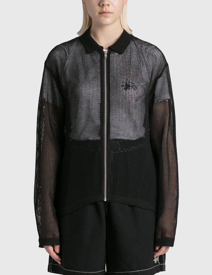 Stüssy Cotton Mesh Zip-Up Shirt