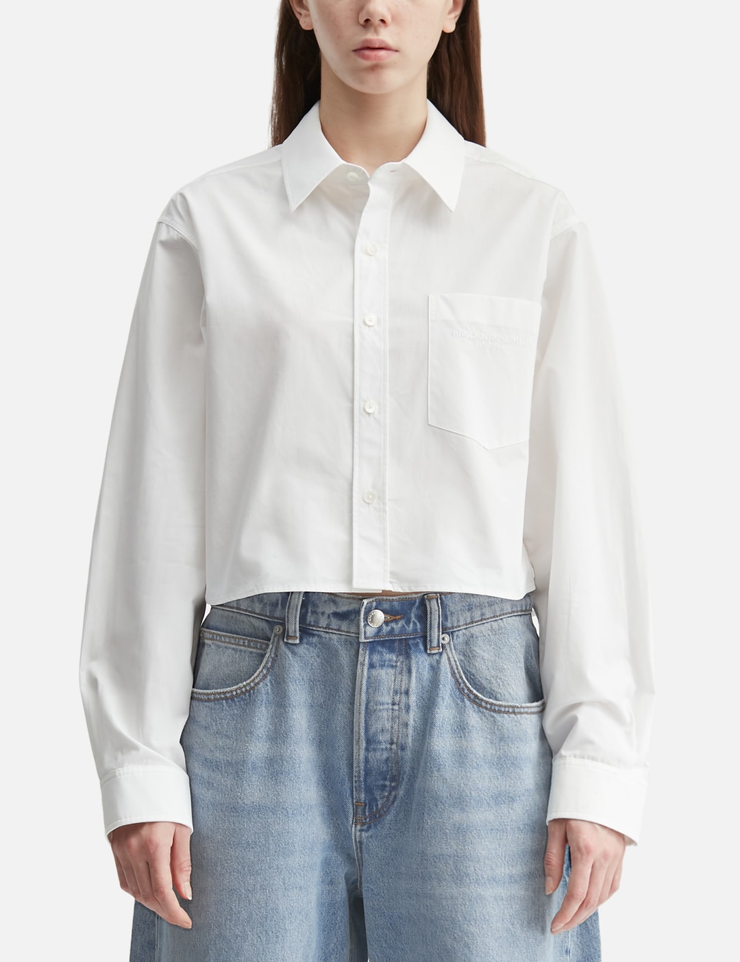 Embroidered Logo Cropped Shirt view 18