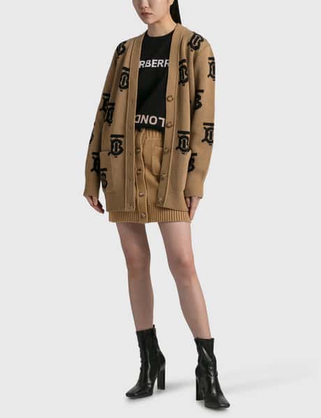 Burberry - モノグラム モチーフ ウール ジャカード カーディガン 