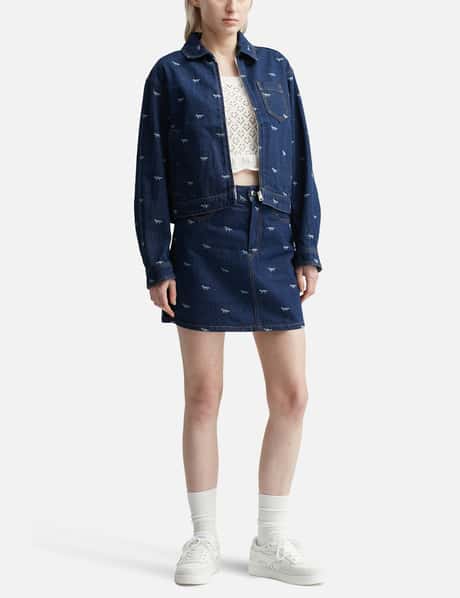 Maison Kitsuné - Zipped Cropped Denim Jacket | HBX