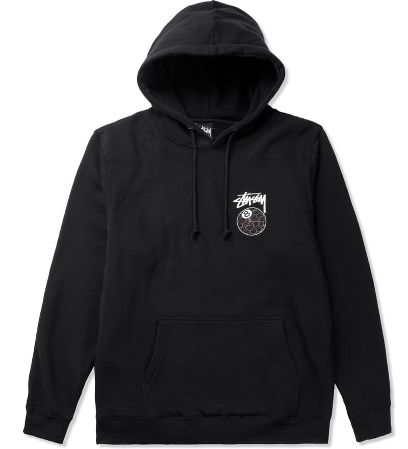 Stüssy - Black Gold Flake 8 Ball Hoodie 