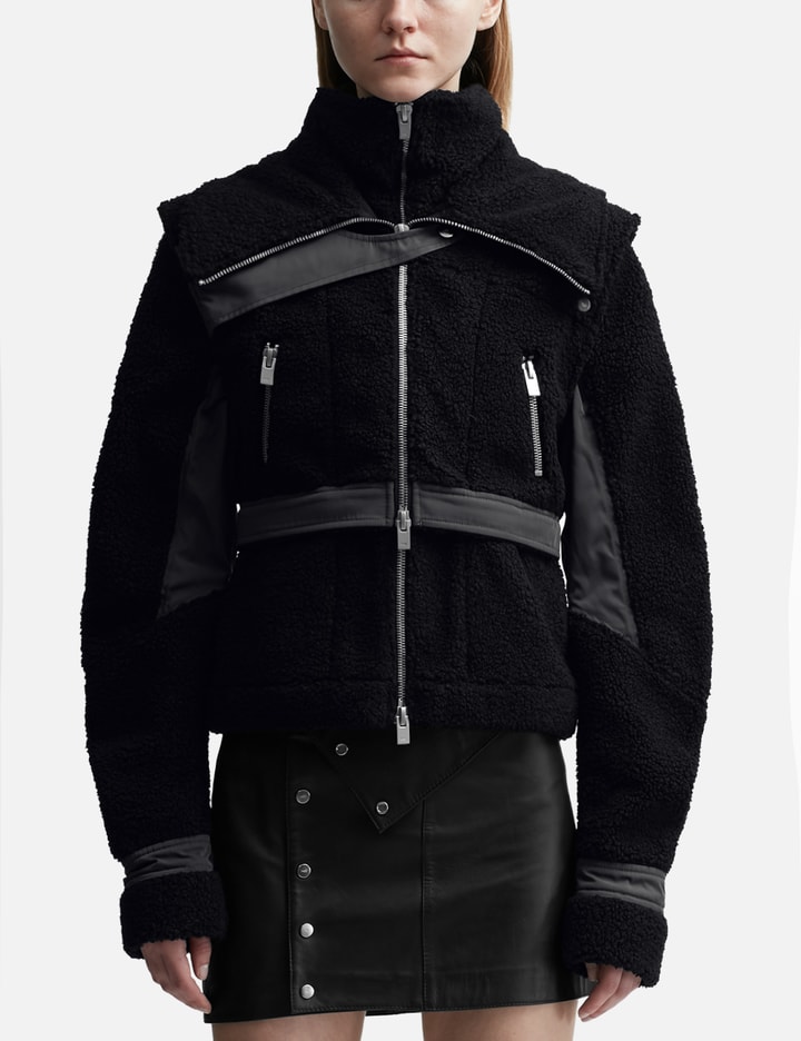 Heliot Emil Panelled-design Faux-shearling Jacket In Black