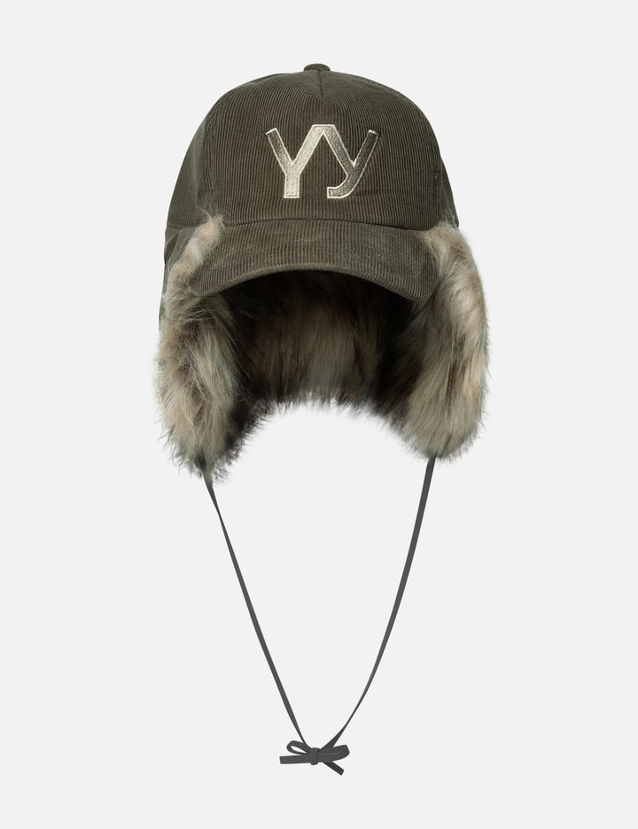 Faux Fur Corduroy Earflap Cap Placeholder Image
