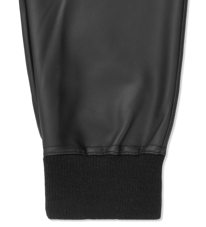 Black Coated Leather Sweatpants Placeholder Image