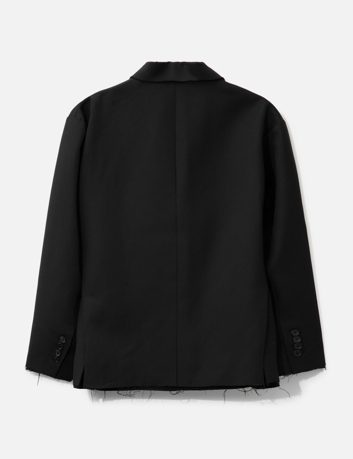 Black Wool Gabardine Oversized Demolished Blazer Placeholder Image