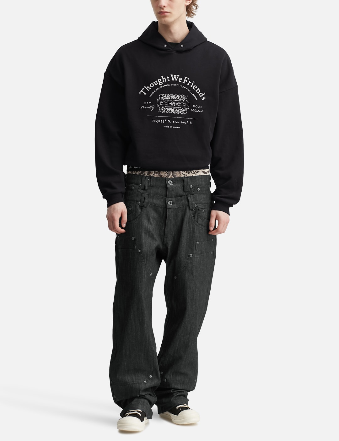 "Andy" Black Studded Hoodie view 20