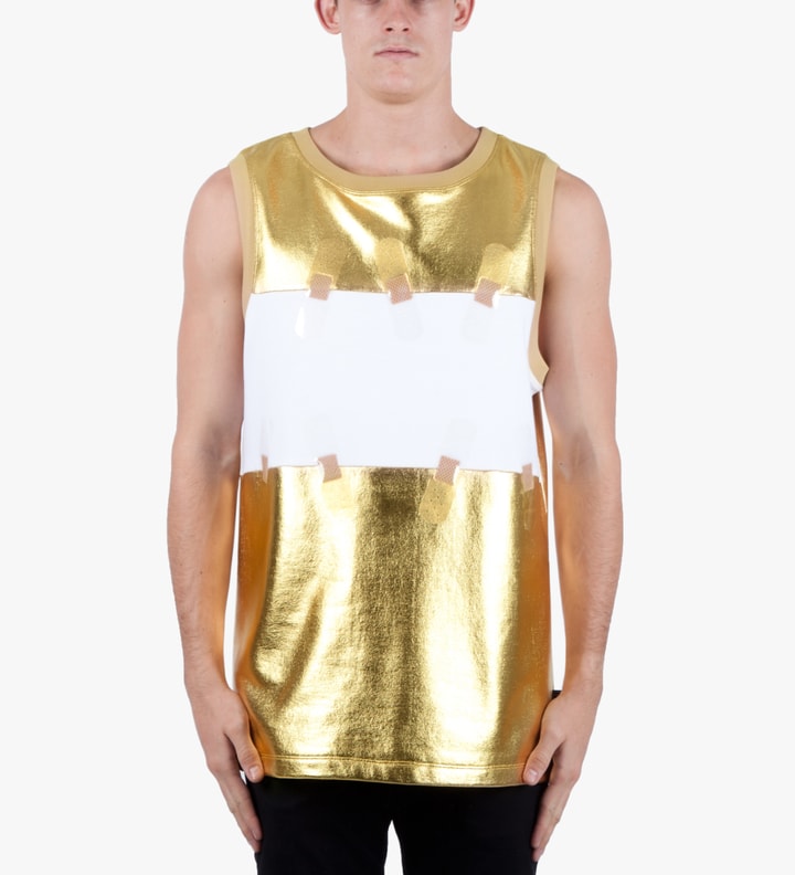 Gold Band Aid Motif Sleeveless Top Placeholder Image