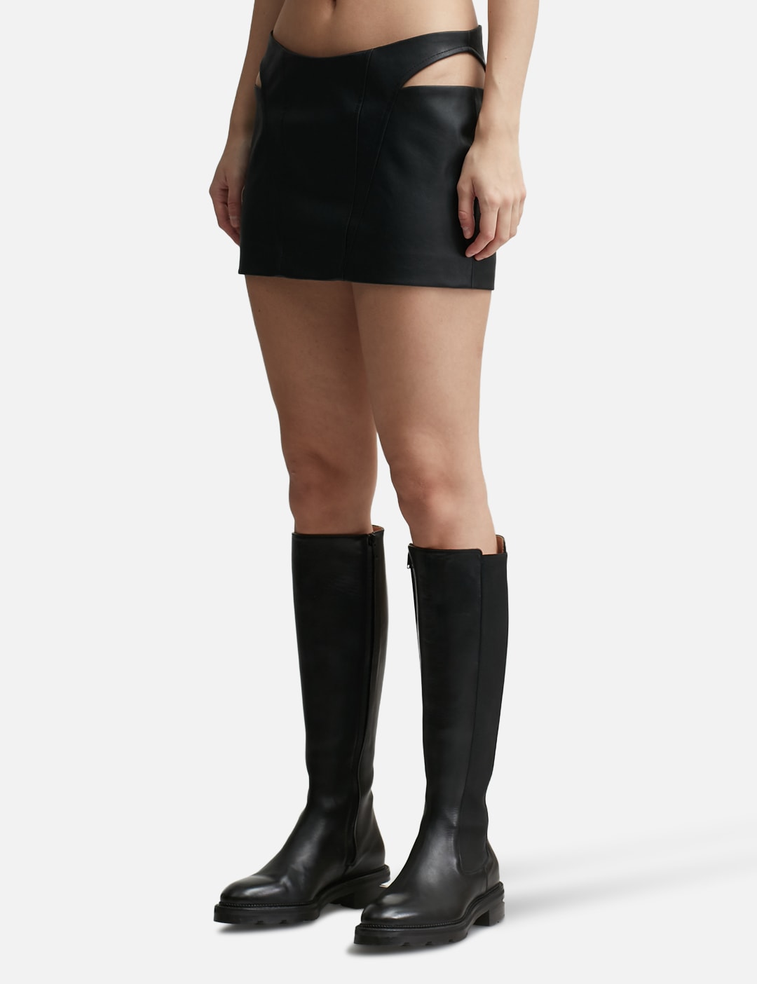 FAUX LEATHER CUT-OUT MINI SKIRT view 8