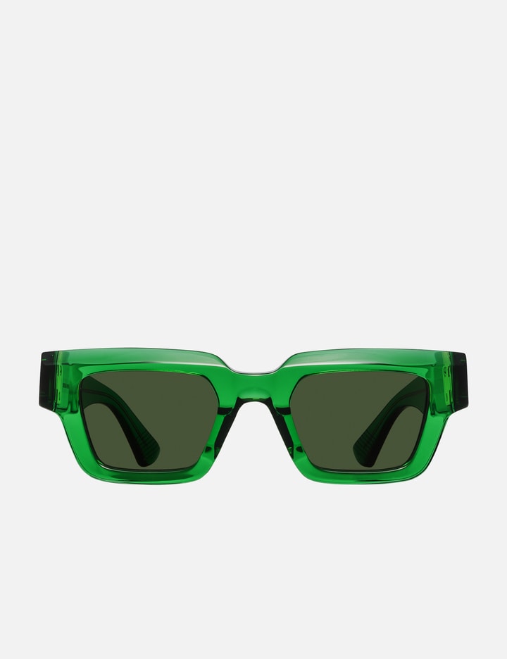 Bottega Veneta Hinge Acetate Square Sunglasses In Green