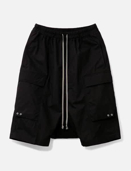 Rick Owens Pod Cotton-Blend Poplin Drawstring Cargo Shorts