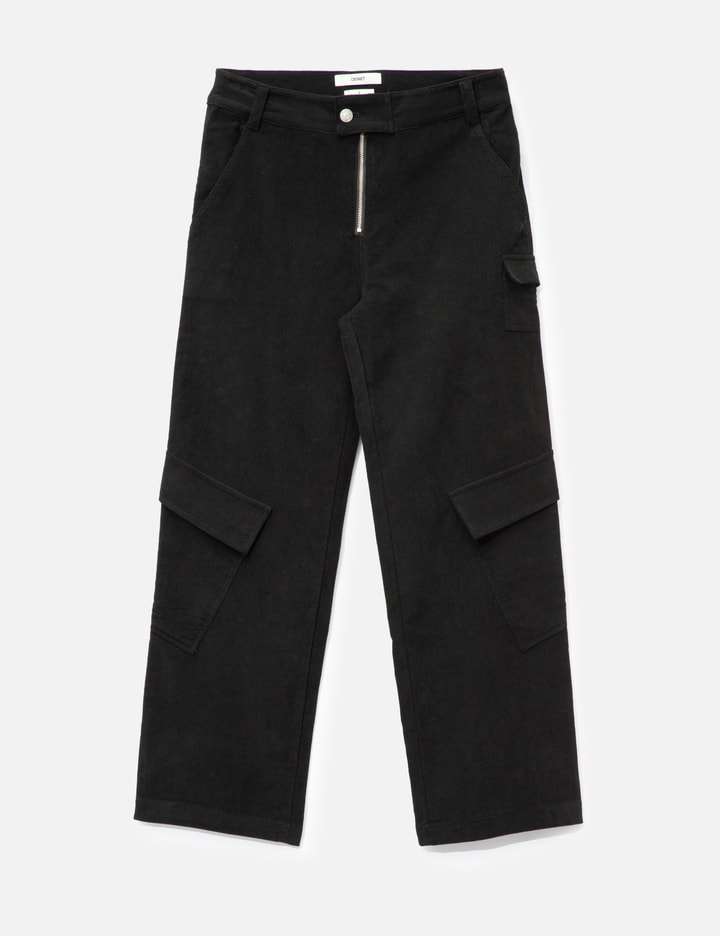 Deinet Corduroy Utility Cargo Pants In Black