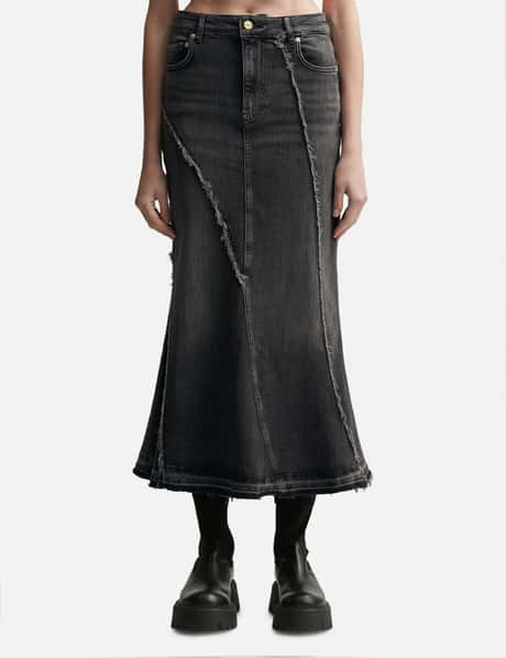 Ganni Tint Edge Denim Long Skirt