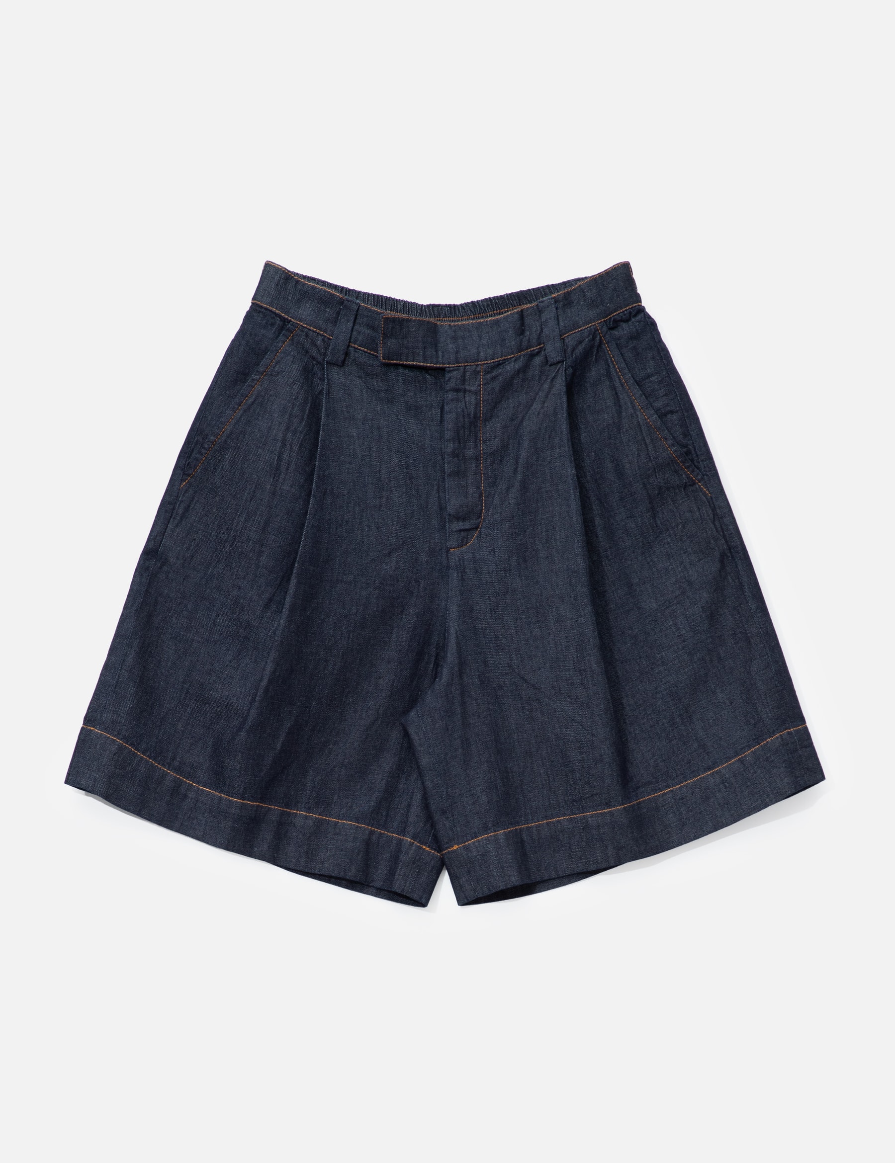 Light Denim Pleated Shorts view 16