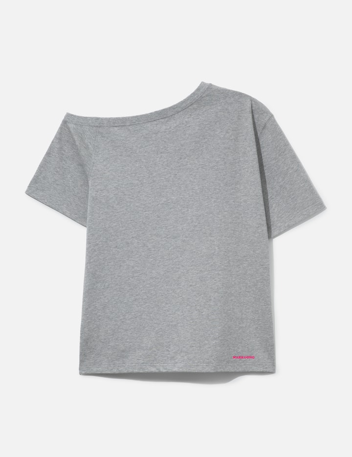Gray Squirrel Printed One-Shoulder Short Sleeve T-Shirt