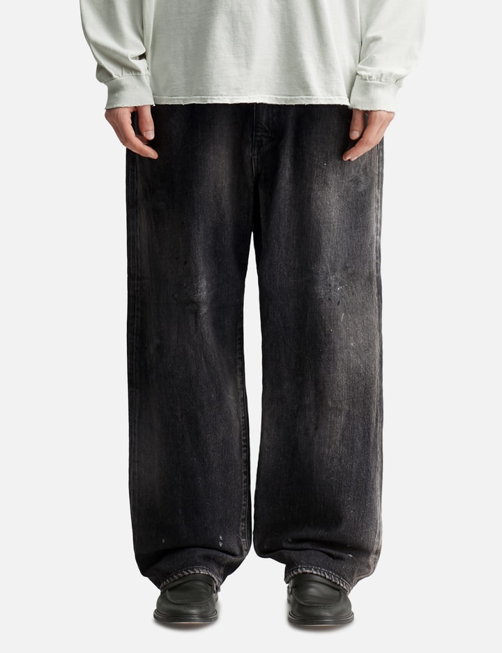 Ancellm #02 Aging01 Tapared Denim In Black