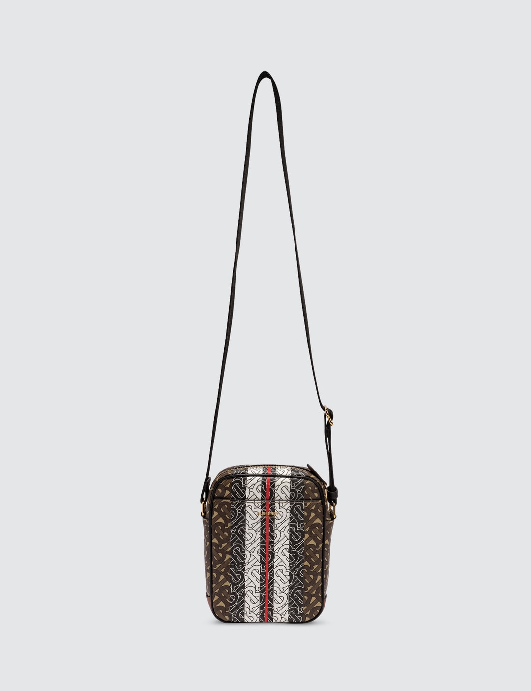 Burberry Small E-Canvas Monogram Stripe Cross-Body Bag
