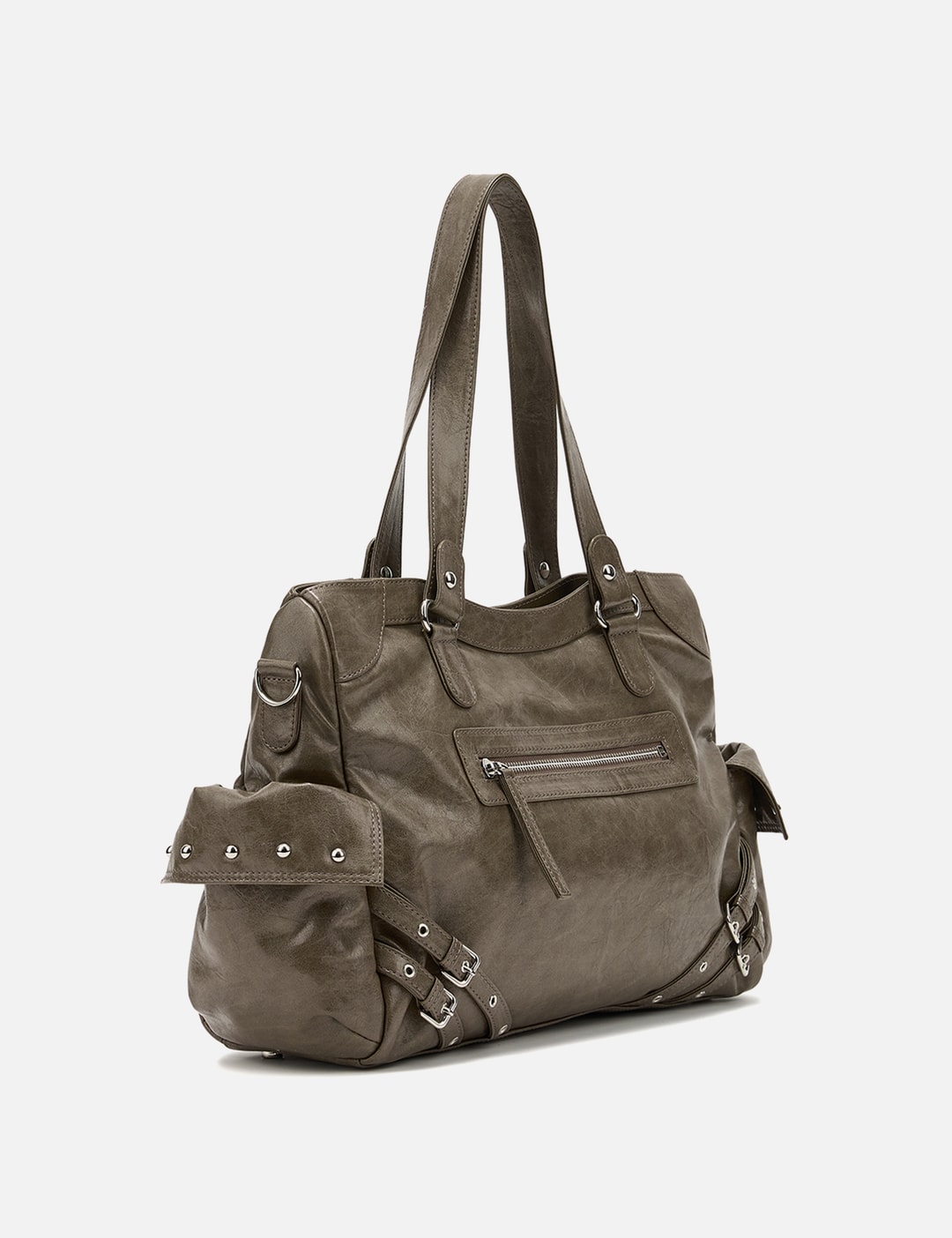 Stud Pocket Big Bag In Khaki view 12