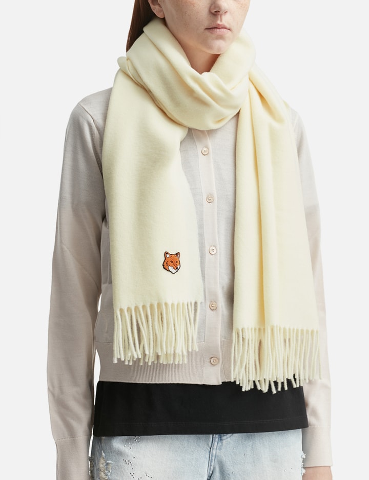 Maison Kitsuné Fox Head Scarf In White