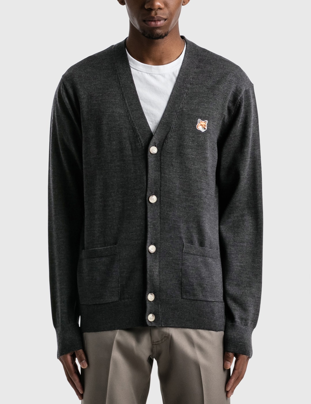 campaign Large universe Care Maison Kitsuné - Fox Head Patch Classic Cardigan | HBX - Globally Curated  Fashion and Lifestyle by Hypebeast