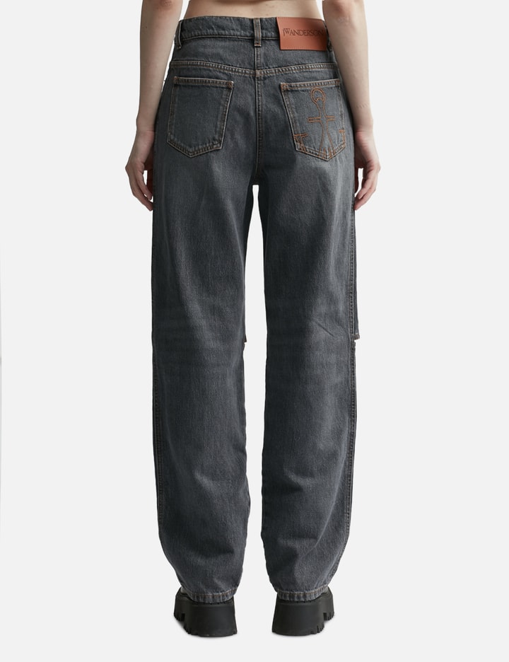 Shop Jw Anderson Cut Out Knee  Bootcut Jeans In Grey