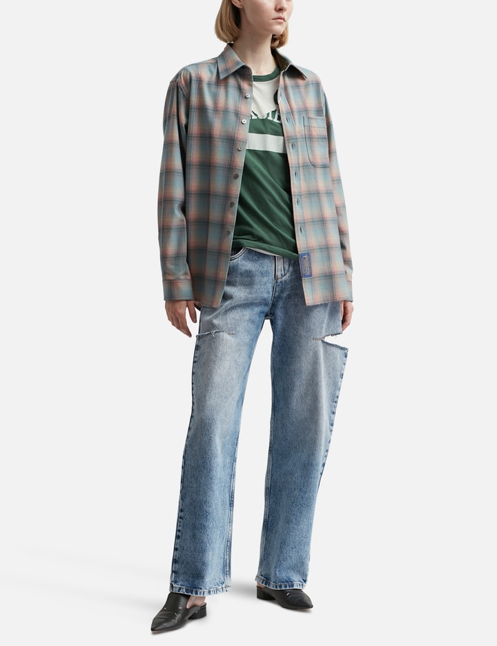 Shop Maison Margiela Denim Jeans With Slash Details In Blue