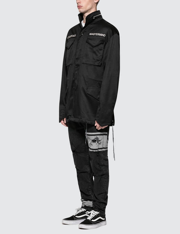 Distressed Silver Skull Embroidery M-65 Jacket Placeholder Image