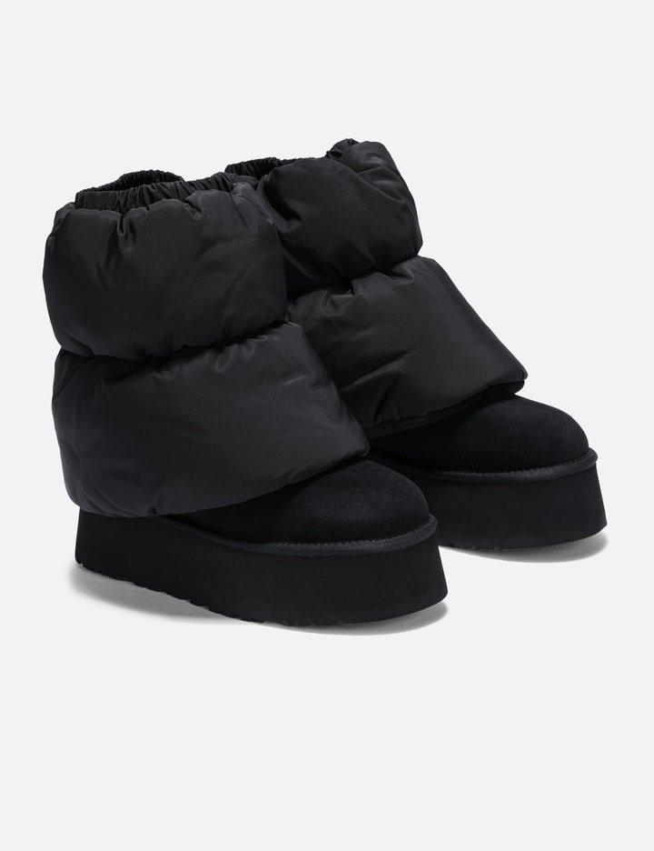 Ugg Classic Mini Dipper Puffer Suede Ankle Boots In Black