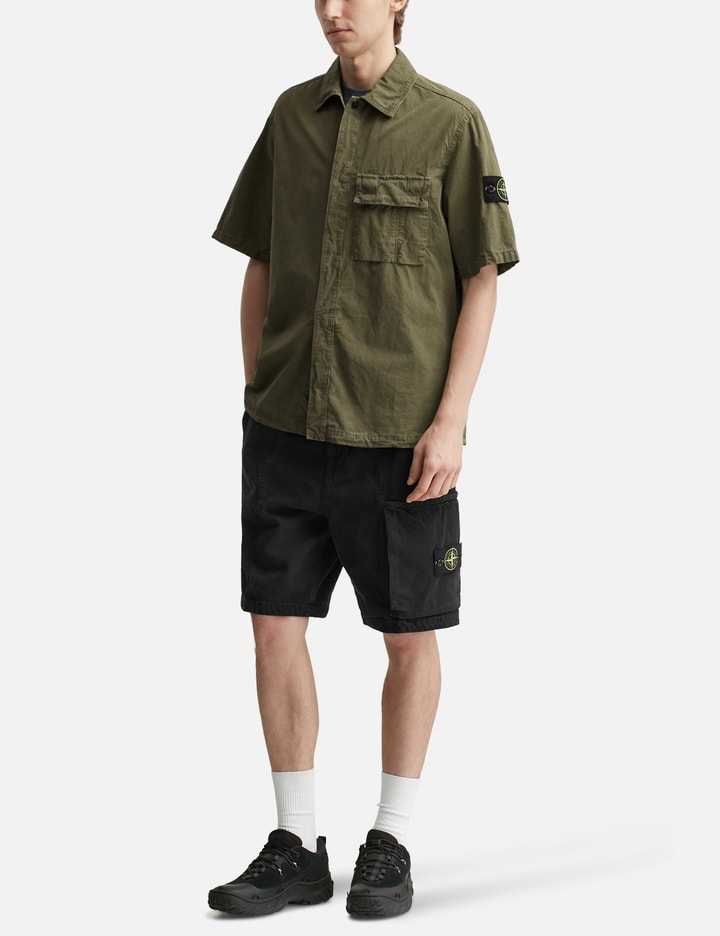 Stone Island Brushed Organic Cotton Canvas 'Old' Effect Shirt