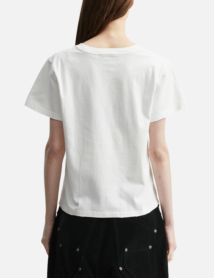 "Sera" Cursive Fitted T-Shirt In White view 4