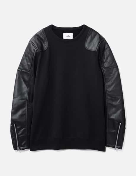 Junya Watanabe Man Faux Leather Panel Sweatshirt