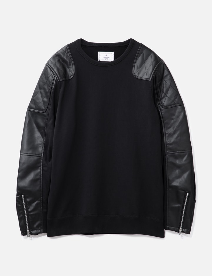 Faux Leather Panel Sweatshirt Placeholder Image