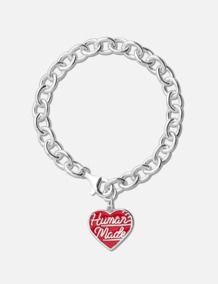 Human Made Heart Silver Bracelet In White