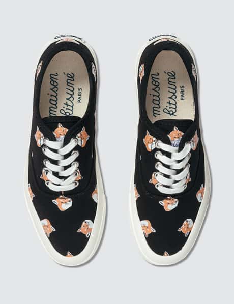 Maison Kitsuné Fox Head Print Canvas Sneakers HBX Globally