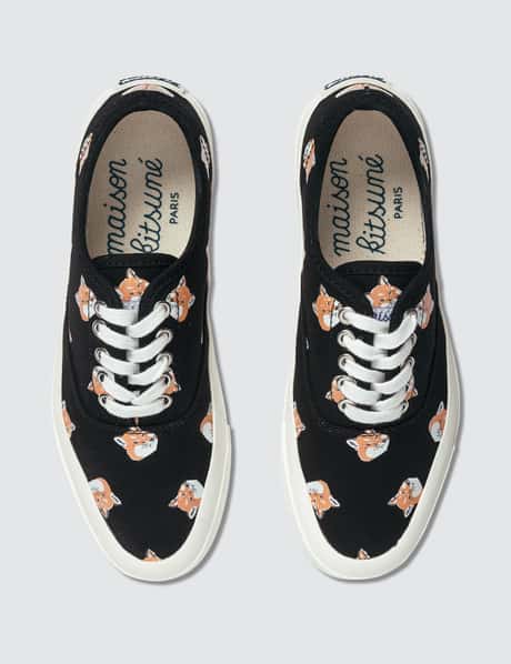 Maison Kitsuné Fox Head Print Canvas Sneakers HBX Globally