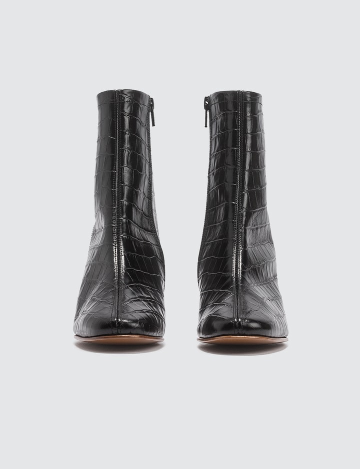 Sofia Croco Embossed Leather Black Boots Placeholder Image