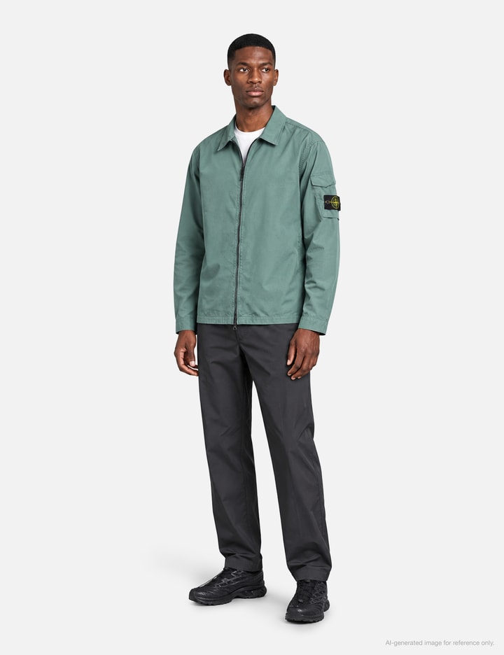 Stone Island Canvas Weave Arm Pocket Zip-Up Overshirt