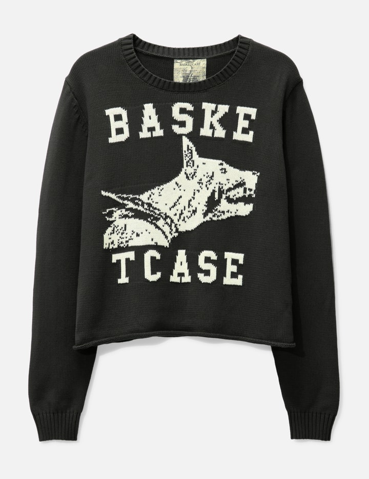 Basketcase Raw College Knit Sweater In Black